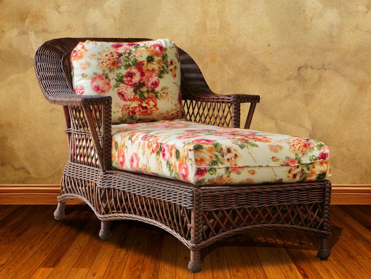 BHCL Bar Harbor Indoor Wicker Chaise Lounge Chair