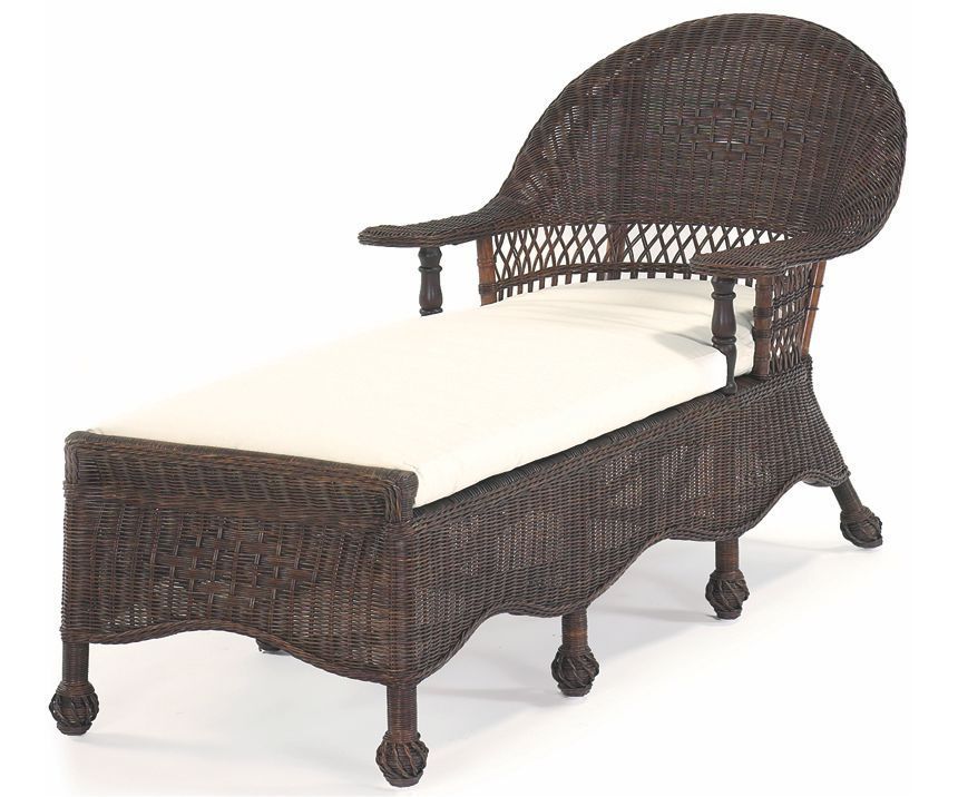 Beach House Indoor Wicker Chaise Lounge Chair