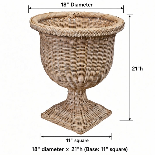 Braided Square Wicker Urn