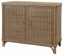 Braided Wicker Cabinet