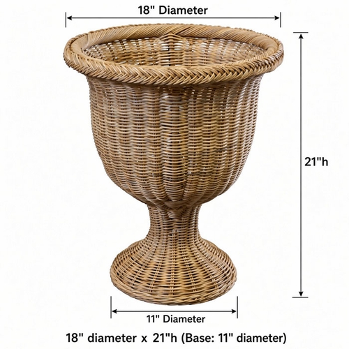 Braided Wicker Urn