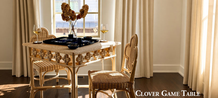Clover Rattan Game Table