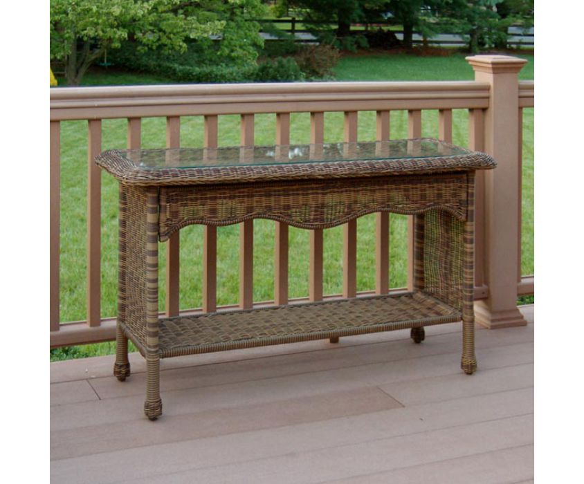 CNST Resin Wicker Console Table