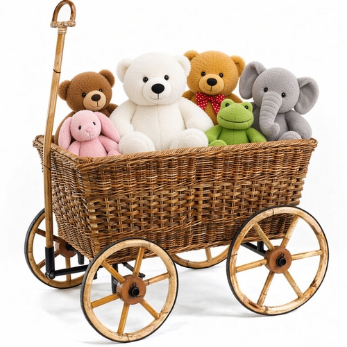 French Country Rattan Farmers Cart