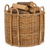French Country Rattan Fireplace Basket