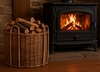French Country Rattan Fireplace Basket
