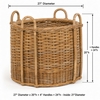French Country Rattan Fireplace Basket