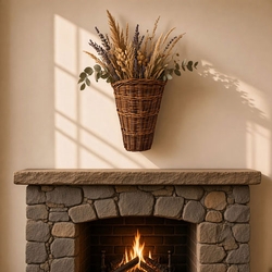 French Country Rattan Wall Basket
