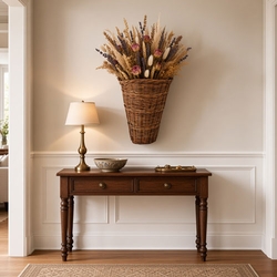 French Country Rattan Wall Basket