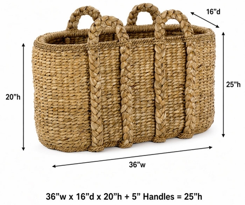 Large Oval Sweater Weave Log Basket