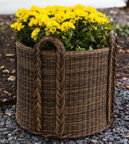 Outdoor Round Coastal Basket