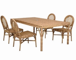 Outdoor Wicker Braided Dining Table