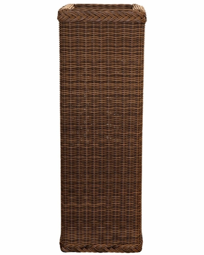 Outdoor Wicker Braided Urn and Pedestal