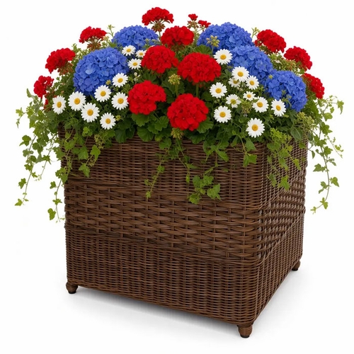 Outdoor Wicker Planter