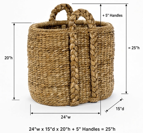 Oval Sweater Weave Hearth Basket