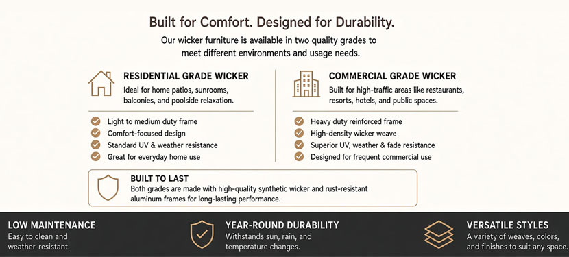 Residential or Commercial Grade Wicker