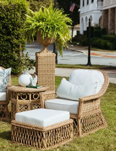 Rosemary Outdoor Wicker Ottoman