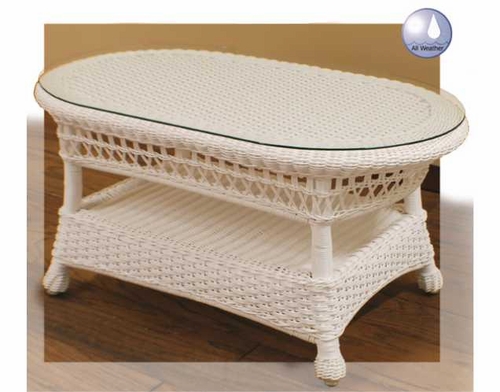Salinas Resin Wicker Oval Coffee Table