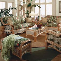 Image showcasing Armless Garden Sofa with Cushions, Brown Poly Rattan, UV-Resistant ...