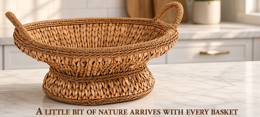Sweater Weave Wicker Compote Basket