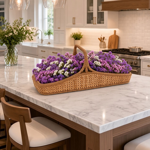Sweater Weave Wicker Wildflower Basket