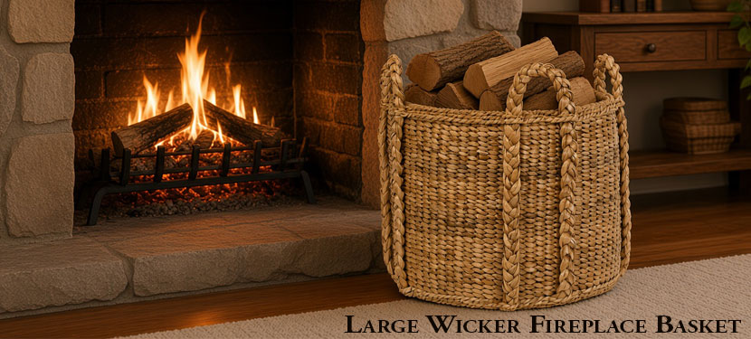 Wicker Fireplace Basket