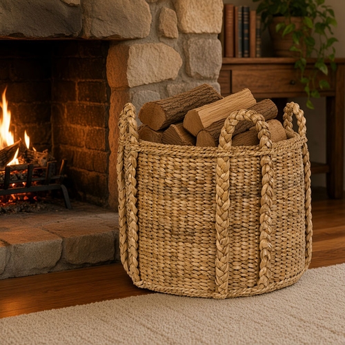 Wicker Fireplace Basket