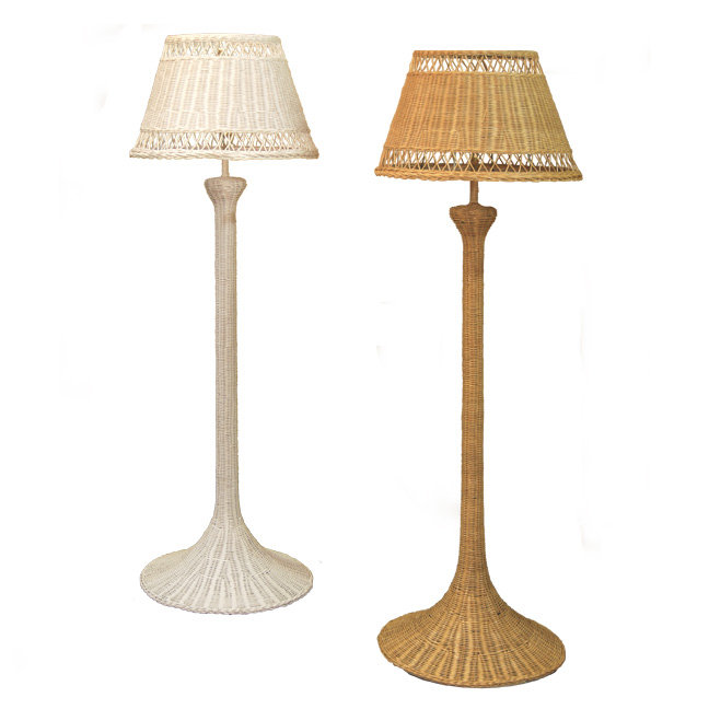 Slim Wicker Floor Lamp