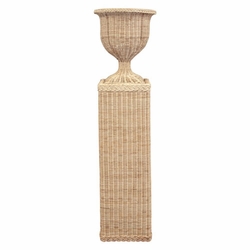 Wicker Urn and Pedestal