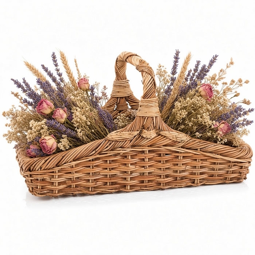 Wildflower Rattan Basket