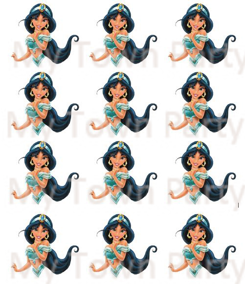 Aladdin Cake Toppers Jasmine Cupcake Toppers Edible Image
