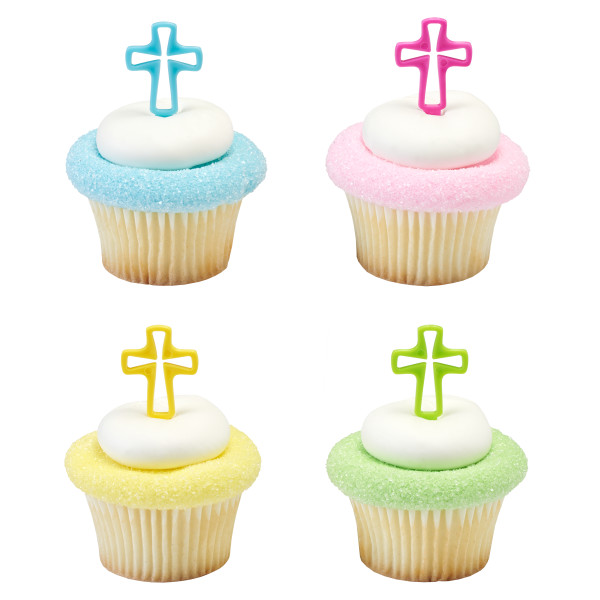 Religious Cupcake Decorations, Cupcake Picks, Rings, Toppers