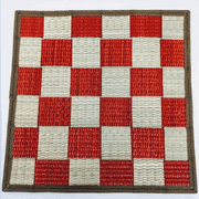 Small Straw Woven Mat - Orange