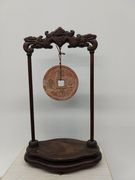 Lucky Stone Coin on Wood Hanger