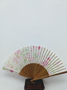 Pastel Green Fan with Pink Flowers 17