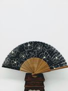 Black Fan with Big Flowers 3