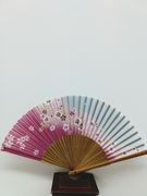 Mauve and Gray Fan with Flowers 16