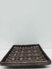 Footed Square Brown Lattice Plate