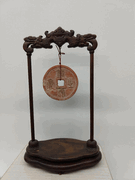 Lucky Stone Coin on Wood Hanger