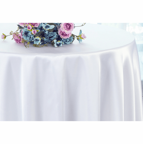 108" Round Satin Tablecloths - White 55601 (1pc/pk)