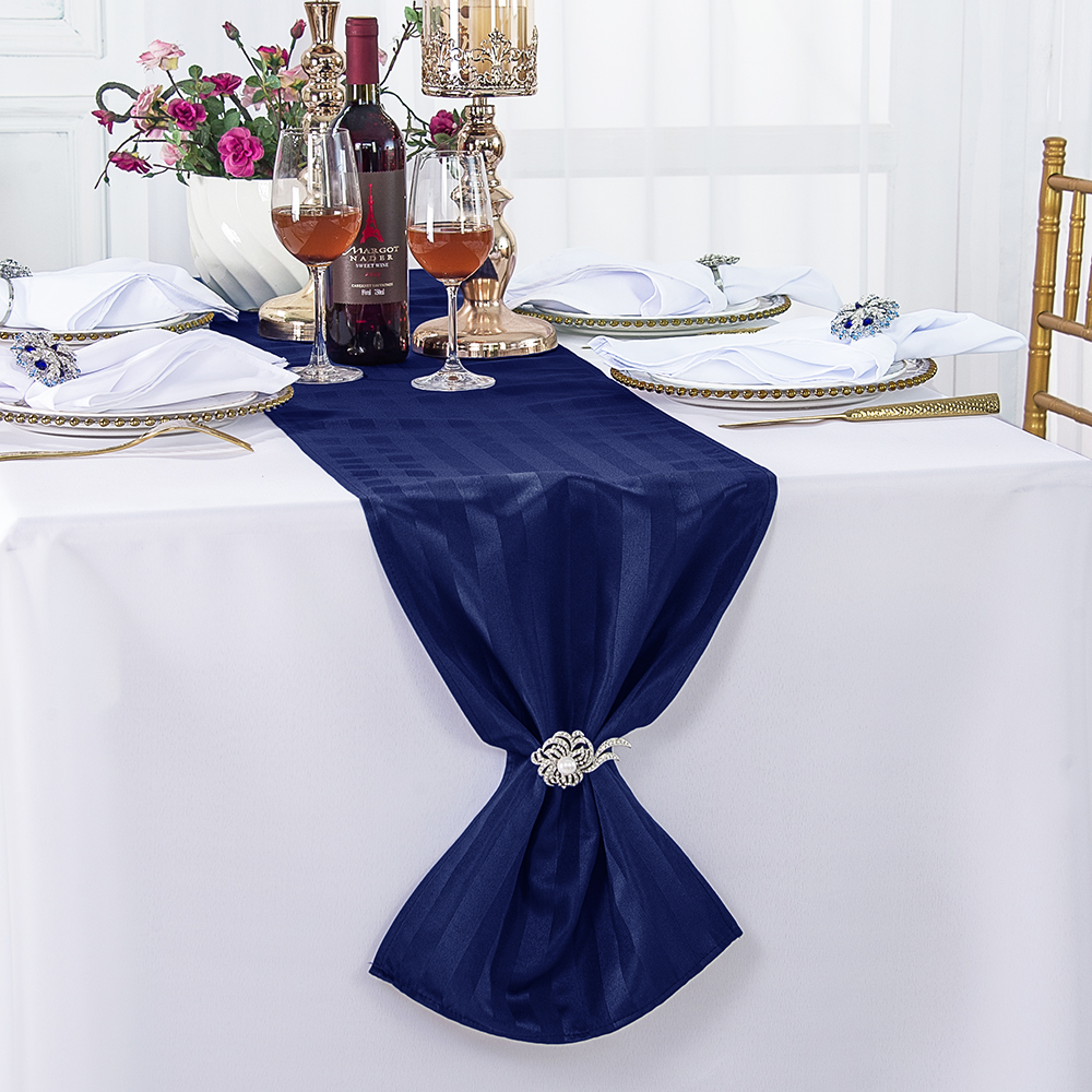 Ivory Striped Wedding Table Runners Wholesale
