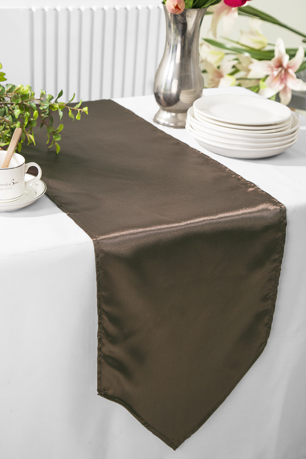 Chocolate Satin Table Runners Wholesale