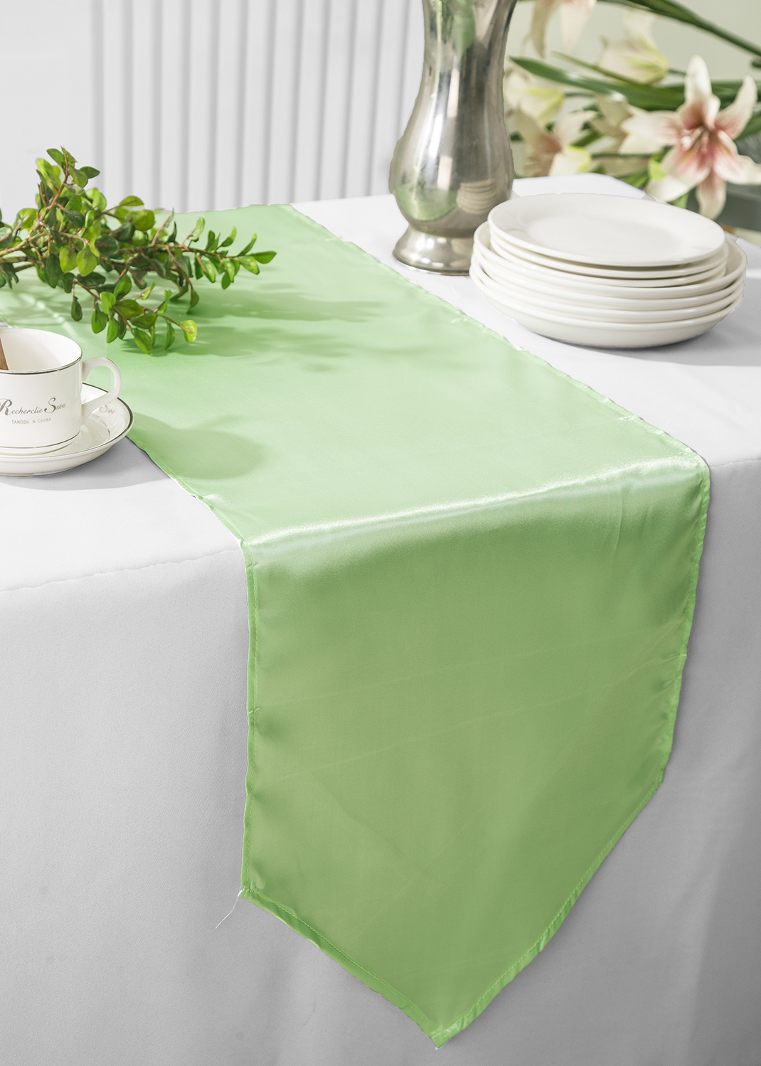 Mint Green Satin Table Runners Wholesale