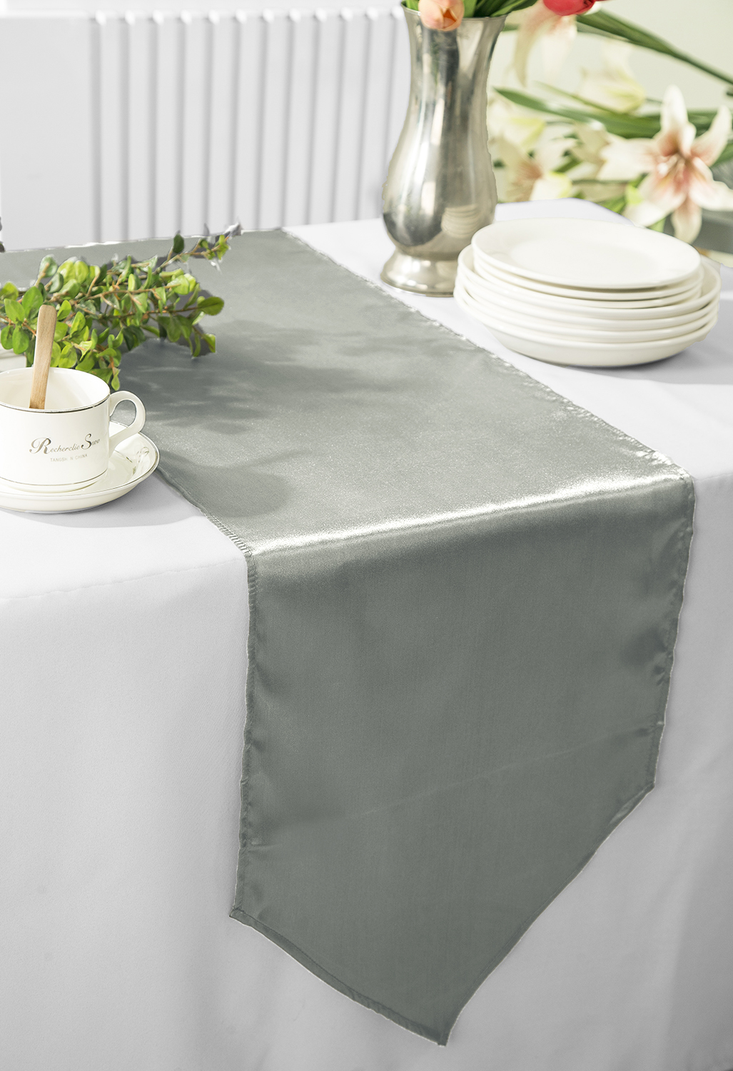 Silver Satin Table Runners Wholesale