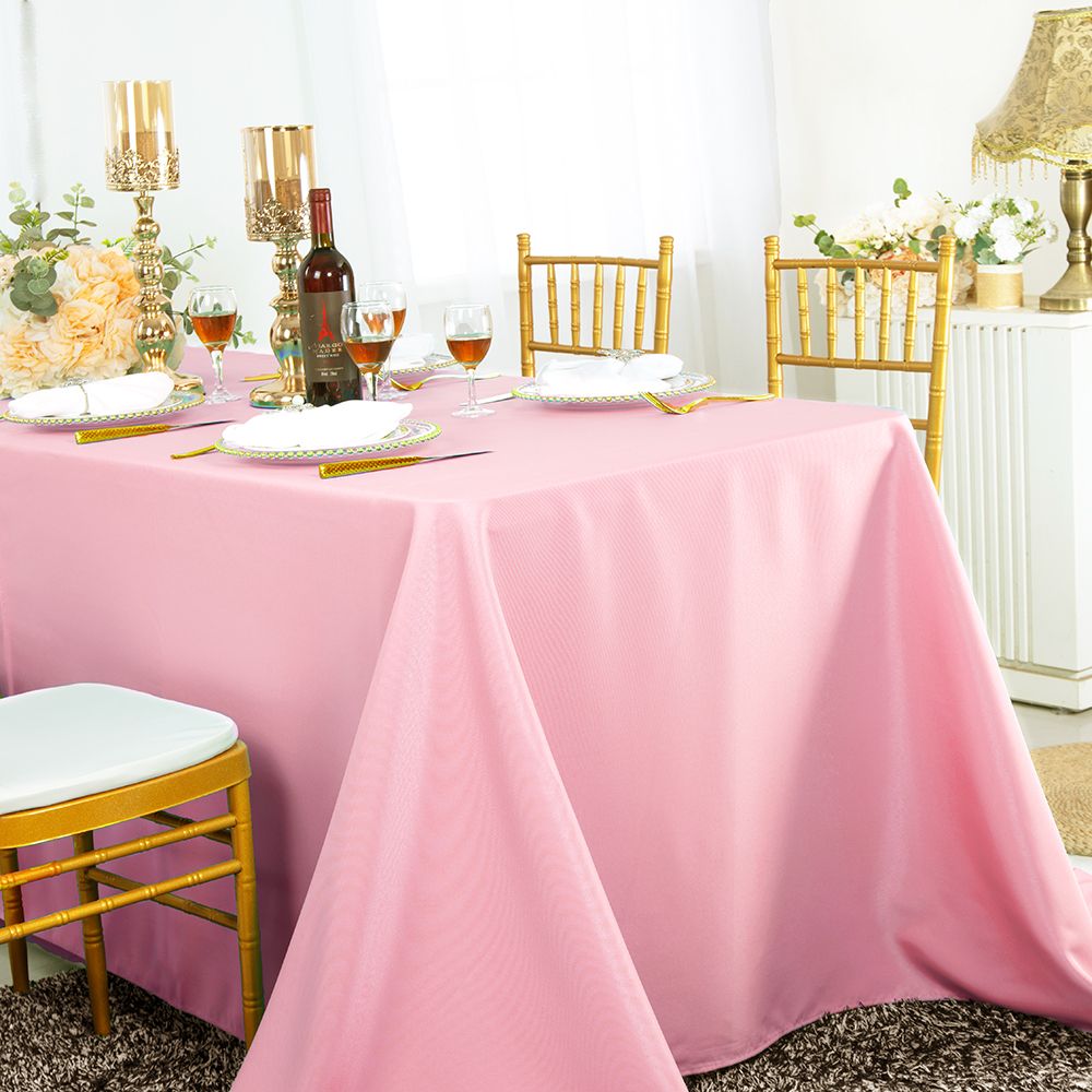 Pink Polyester Tablecloths 60 x 120 rectangular
