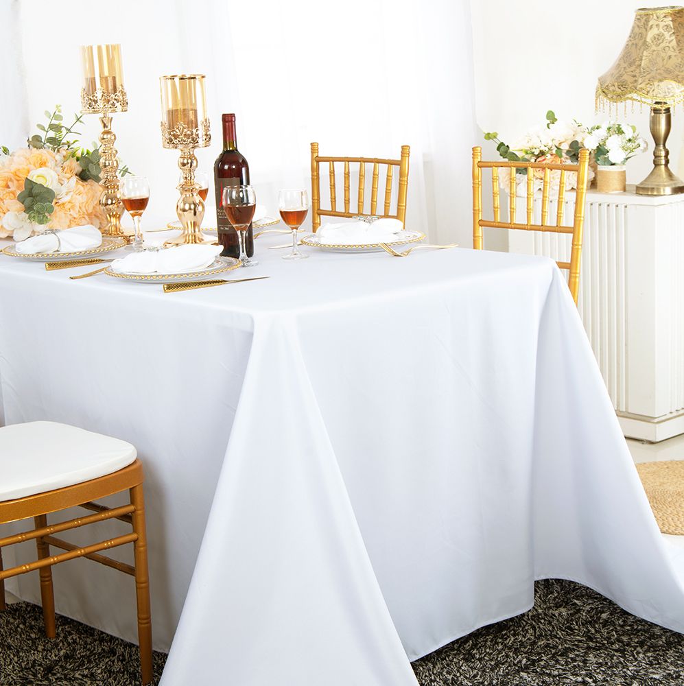 White Polyester Tablecloths 60 x 120 rectangular