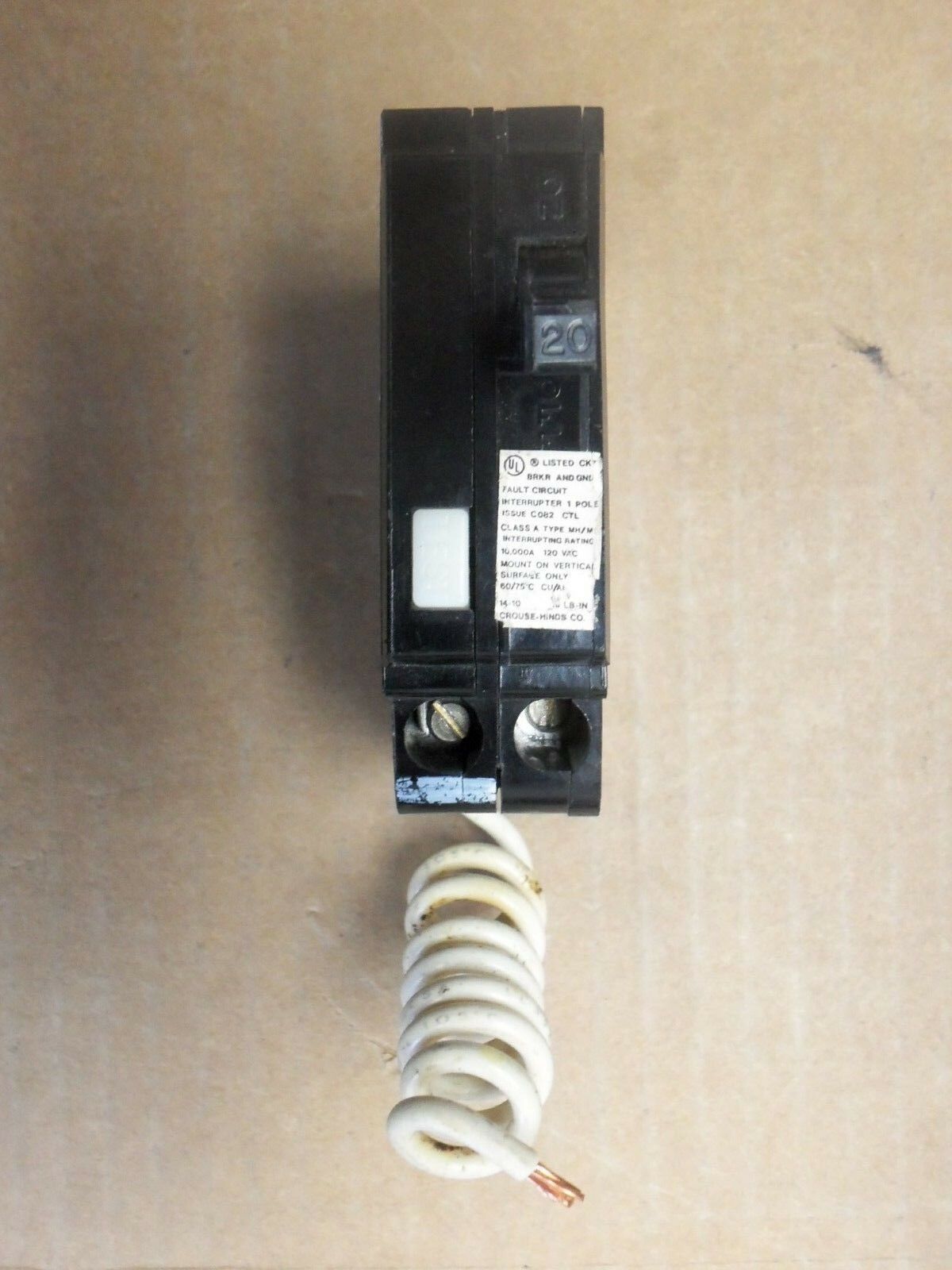 Crouse Hinds MH/MM MP120GF 1 pole 20 amp 120v GF GFI GFCI Circuit