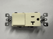 Leviton 5650-A 20 Amp Decora Style 3-Way / 5-20R AC Combination Switch - Almond