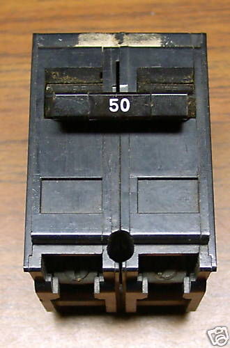 Murray 2 pole 50 amp Circuit Breaker old style chipped MP250 (used)