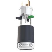 Black & White Lever Edge 30 Amp 250 Volt Locking Plug, NEMA L6-30P, Grounding, Industrial Grade